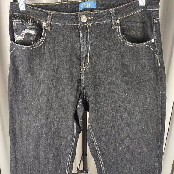 DKIN Women's Black Cotton Blend Jeans Size 18W - Picture 2 of 10